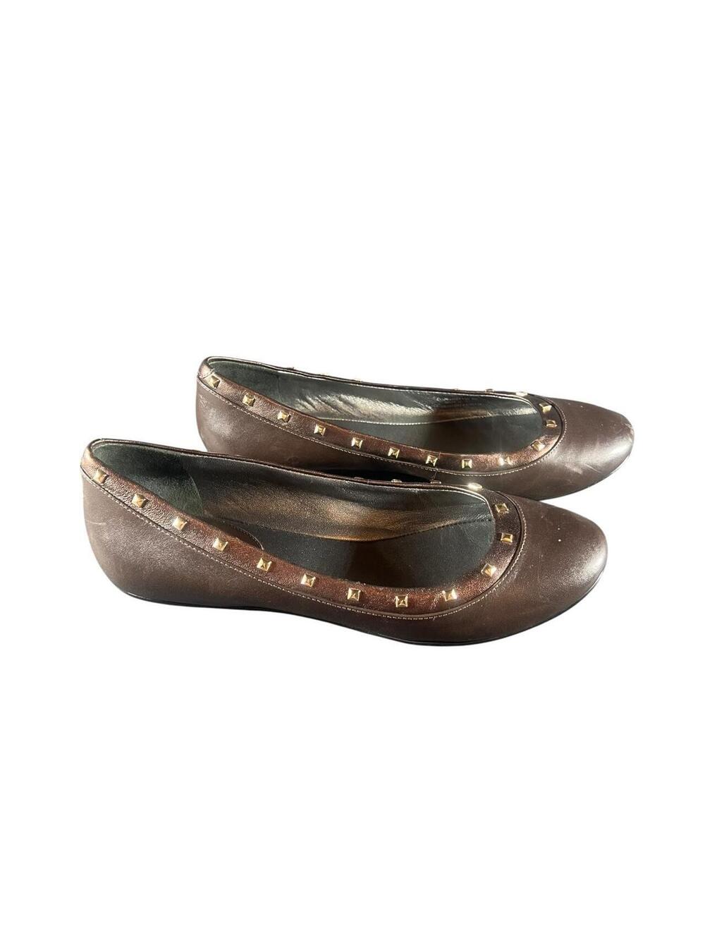 Cole Haan Brown Studded Ballet Flats